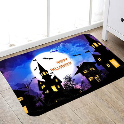 Yaclonq Halloween Fußmatte Welcome Mat Halloween Kürbisse Dekorative Fußmatte, saisonale Herbst Halloween Party Niedrige Profil-Bodenmatte Schalter Matte für Innen Außen 60 cm (B) x 40 cm (L) Größe 5