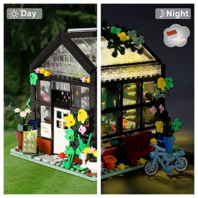 QLT Flower Haus LED Bauset, kompatibel mit Lego Friends mädchen Haus Schaffen Sie Eleganz und Wärme, Modell klemmbausteine Baustein Geschenk für Mädchen 6-12 und Liebhaber von Bausteinen (579 Stück)