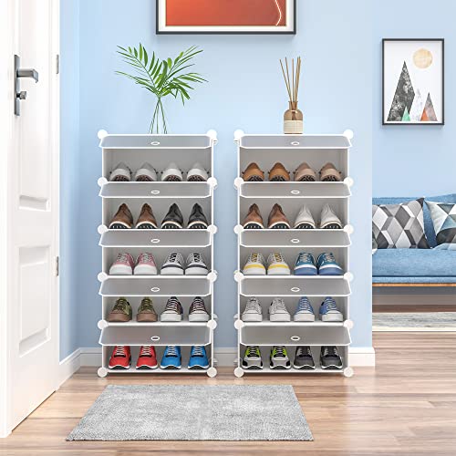 HOMIDEC Schuhregal, 10 Ebenen Schuhschrank Kunststoff-Schuhregale Organizer für Schrank Flur Schlafzimmer Eingang, Weiß