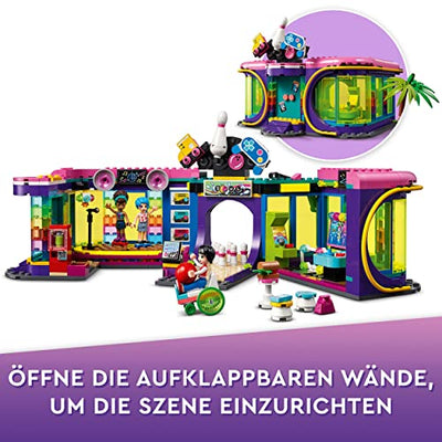 LEGO 41708 Friends Rollschuhdisco Spielzeug mit Arcade und Bowling mit Mini-Puppen, u.A. Andrea, als Geschenk für Kinder ab 7 Jahren