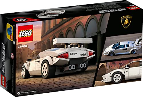 LEGO Speed Champions Lamborghini Countach 76908 Bausatz; Sammlermodell des legendären Supersportwagens aus den 1970er Jahren ab 8 Jahren (262 Teile)