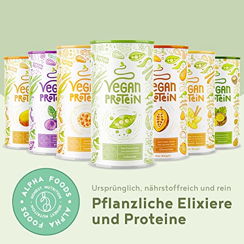 Vegan Protein - NEUTRAL - Pflanzliches Proteinpulver aus gesprossten Reis, Erbsen, Sojabohnen, Leinsamen, Amaranth, Sonnenblumen- und Kürbiskernen - 600g Pulver