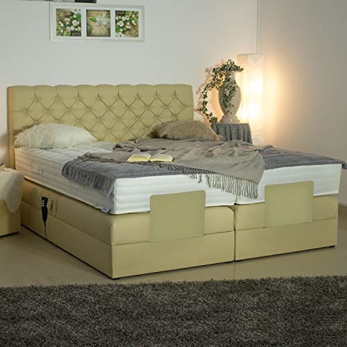 PAARA Boxspringbett London KM | Chesterfield-Optik | 10.000 Newton Motorleistung | Antirutsch-Matten | Royal-WS® Taschenfederkern Matratze mit GELAX® Topper Kern | Made in Germany (200 x 210 cm)