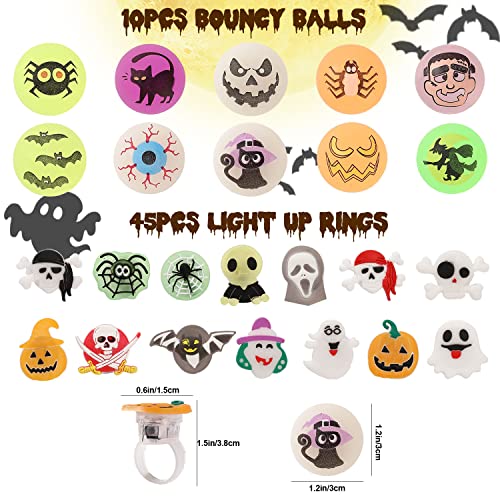 72PCS Halloween Blinkende Ringe - Halloween Party Leuchtend Deko Für Kinder, Halloween Accessoires Zubehör Set, Halloween Led Blinkende Spielzeug, Halloween Theme Geschenke Für Halloween Kinder Spiel