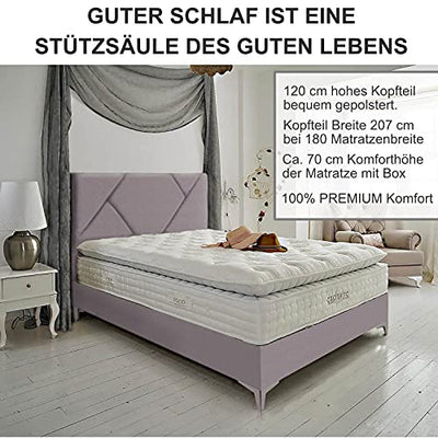 Golden Gate Boxspringbett 180x200 mit Bettkasten I Luxus Bett Grafity Anthrazit Grau Samt I Doppelbett mit Matratze I Amerikanisches Bett King 7 Zonen Tonnentaschenfederkern Boxspring Schlafsysteme