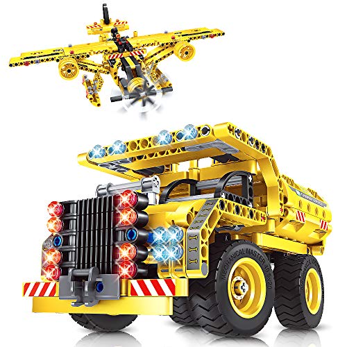 VATOS City Bausteine Spielzeug ab 6 7 8 9 10 Jahren Jungen 2 in 1 Technico Truck Airplane Konstruktionsspielzeug Bauset 361 PCS kreative Geschenk für Kinder STEM Pädagogisches Spielzeug