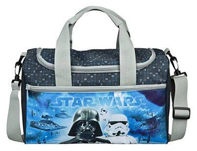 Familando Star Wars Classic Schulranzen-Set 10 TLG. Modell CLOU Ranzen 1. Klasse | Schultasche mit Sporttasche und Schultüte 85cm | Blau | Regenschutz