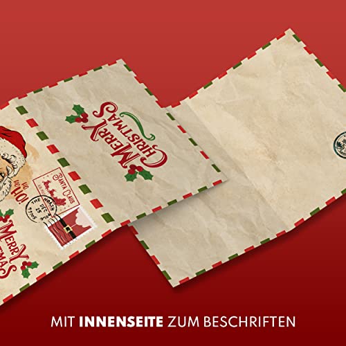 Weihnachtskarten mit Umschlag Set (12 Stück) - A6 Klappkarten für Weihnachten - Christmas Postkarte mit Umschlägen für deine Weihnachtsgrüße - Coole Weihnachtspostkarten mit und ohne Sprüche