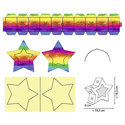 Ursus 18770006 - Twinkle Star "Aquarell", Bastel-Set für einen Stern, der als Laterne oder Deko-Licht genutzt werden kann, ideal für Sankt Martin, Lampion-Umzug oder als herbstliche Dekoration