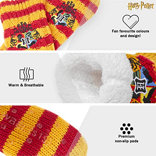 Harry Potter Winter Socken - 1 Paar Kuschelsocken Flauschige - Damen Mädchen Herren Hausschuhsocken mit Rutschfester ABS Sohle und Flauschigem Sherpa-Futter Warm Kuschelig Thermosocken - Größe 36-41