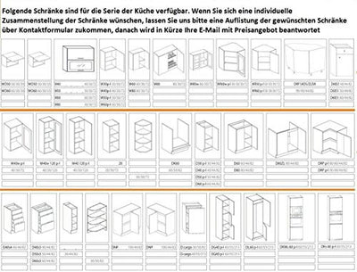 NEU hochwertige Küche 260cm Küchenzeile Fresh MDF Weiss Hochglanz MONTIERT