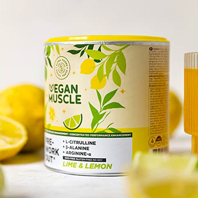 Vegan Muscle® - Pre Workout - Veganer Workout Booster - Lemon Lime - 300g Pulver