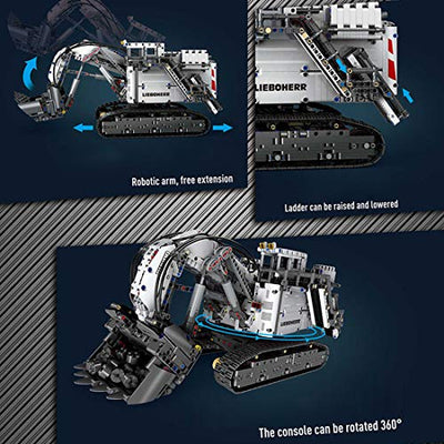 DSXX Technik Bagger Bausteine Bausatz mit APP / 2,4 GHz Fernbedienung, 4062Teile Konstruktionsspielzeug Kompatibel mit Lego Technic