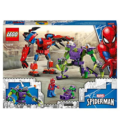 LEGO Marvel 76219 Spider-Mans und Green Goblins Mech-Duell, Superheroes Set mit Action-Figuren, Spielzeug zum Bauen für Kinder ab 7 Jahren