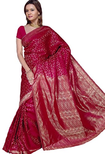 Trendofindia Indischer Bollywood Fashion Sari Stoff Damenkostüm Kleid Bordeaux CA101