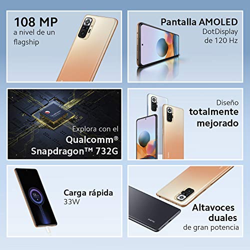 Xiaomi Redmi Note 10 Pro(6,67"), leistungsstarkes Android Smartphone ohne Vertrag+Kopfhörer, 120Hz AMOLED Display, 6GB RAM+128GB Speicher,Dual-SIM, 108MP Quad-Kamera, Blau