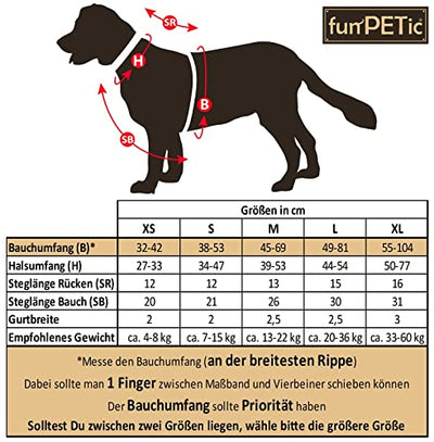 funPETic Hundegeschirr 2021 - Anti-Zug Geschirr, reflektierend, gepolstert und atmungsaktiv - Brustgeschirr für kleine, mittelgroße und große Hunde (L)