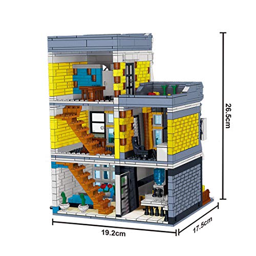 MMOC Modular Haus Bausteine, Modular Building, 5157 Teilen Essensstraße Modell Custom Bausteine Bauset Architektur Klemmbaustein Kompatibel mit Lego