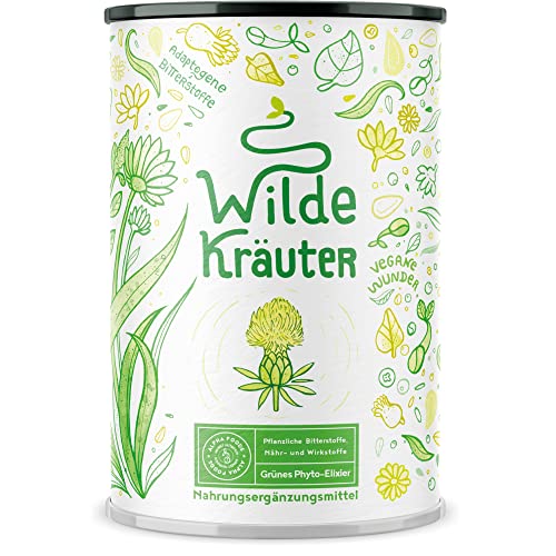 Wilde Kräuter, Nährstoffreiches Phyto-Elixier mit Heilkräutern, Adaptogenen, Algen, Wurzeln und Blüten - U.a. mit Ashwagandha, OPC, Brennnessel, Mariendistel, Chlorella, Schafgarbe Pulver