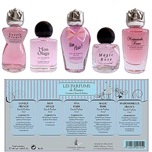 Charrier Parfums - 'Fashion Collection' Gift Set of 5 French Miniature Perfumes 1.75 fl.oz