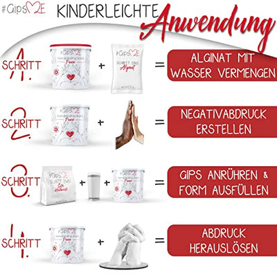 GipsME 3D Handabdruck Set für Paare - Gipsabdruckset - Partner und Pärchen Geschenke für Frauen und Erwachsene als Hochzeitstag, Jahrestag-Geschenk für Sie und Ihn, Weihnachtsgeschenke für Frauen