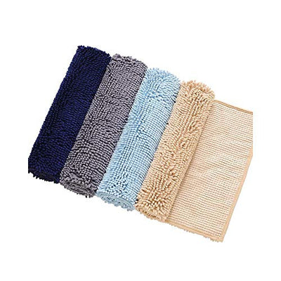 LAOSHIZI Neue Badematte Weicher, Rutschfester Badezimmerteppich 3-teilige Sets, einschließlich Badematte Sockelmatte und Toilettenmatte Grau