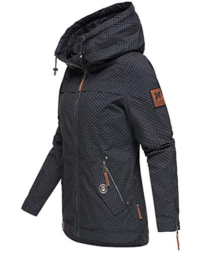 Navahoo Damen Jacke Frühling Übergangsjacke Parka Mantel Kapuze B692 [B692-Wek-Navy-MD-Gr.M]