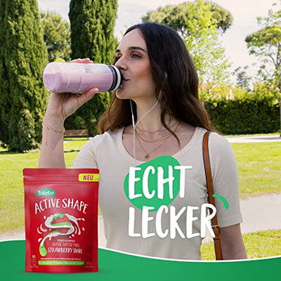 Yokebe ACTIVE SHAPE Strawberry Swirl - Mahlzeitersatz für eine gewichtskontrollierende Ernährung - Diät-Drink mit hohem Proteingehalt und Erdbeer-Geschmack - 250 g = 10 Portionen