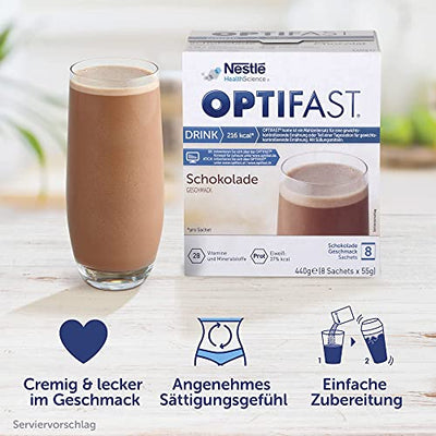 OPTIFAST KONZEPT Diät Shake Schokolade Vorteilspack zum Abnehmen | eiweißreicher Mahlzeitersatz mit wichtigen Vitaminen und Mineralstoffen | schnell zubereitet und lecker im Geschmack | 32 Portionen