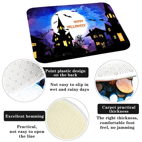 Yaclonq Halloween Fußmatte Welcome Mat Halloween Kürbisse Dekorative Fußmatte, saisonale Herbst Halloween Party Niedrige Profil-Bodenmatte Schalter Matte für Innen Außen 60 cm (B) x 40 cm (L) Größe 5