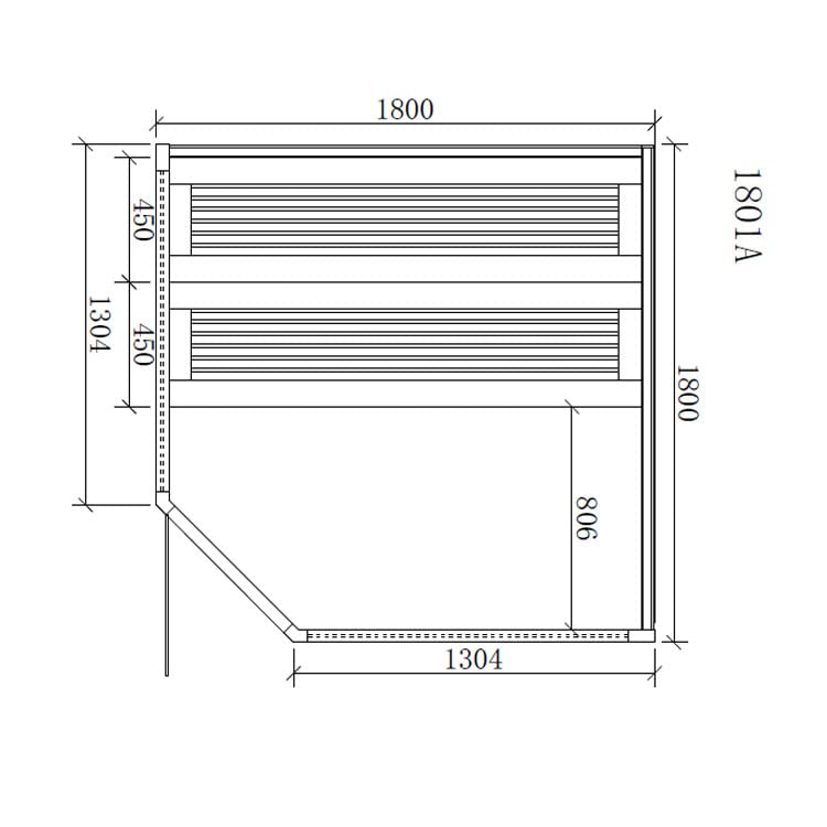 AWT Sauna B1801A Pinienholz/180x180/9kW Viking Bi-O