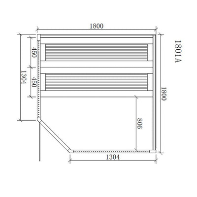 AWT Sauna B1801A Pinienholz/180x180/9kW Viking Bi-O