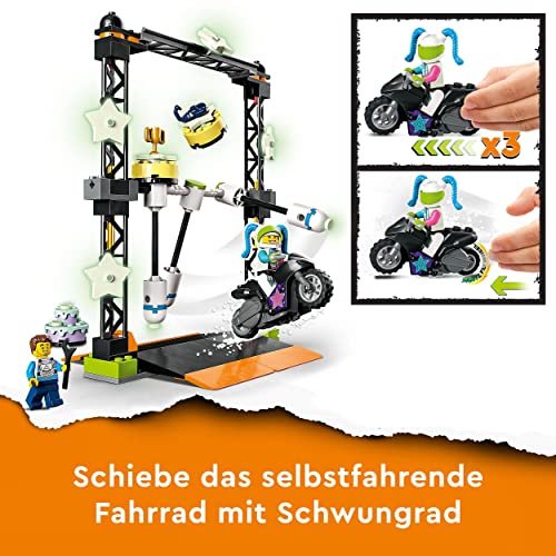 LEGO 60341 City Stuntz Umstoß-Challenge Set, inkl. Motorrad und Stunt Racer Minifigur, Action-Spielzeug, Geschenk Set für Kinder ab 5 Jahren