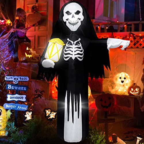 Nincee 7 FT Halloween Große aufblasbare Geister Außendekorationen, Riesige Hexengeist Halloween Hof Dekoration, Eingebaute LED-Leuchten, Perfekt für Garten, Terrasse, Rasen, Veranda, Foto-Requisite