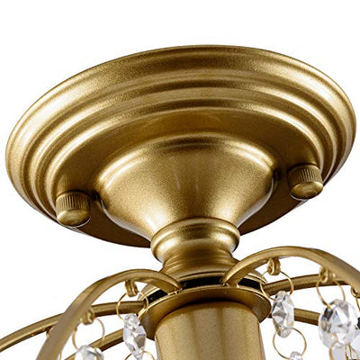 SOZOMO Crystal Chandeliers Lighting, Elegant Crystal Chandeliers Ceiling Lights With E27 Bulb Socket,Chandeliers Ceiling Light for Bedroom Hallway,Gold.