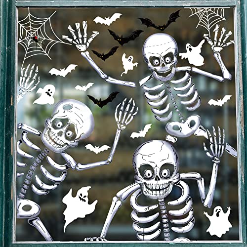 Svanco Halloween Aufkleber Halloween Fensterdekorationen DIY Wandaufkleber Abnehmbare Wandaufkleber Doppelseitige Elektrostatische Halloween Totenkopf Aufkleber