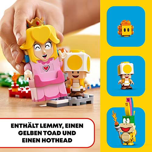 LEGO 71403 Super Mario Abenteuer mit Peach – Starterset, baubares Spielzeug mit interaktiver Prinzessinnen Figur, Gelber Toad und Lemmy