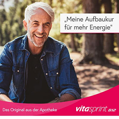 Vitasprint B12 Trinkfläschchen – Arzneimittel mit hochdosiertem Vitamin B12 und Eiweißbausteinen für geistige und körperliche Energie – 1 x 30 Trinkfläschchen