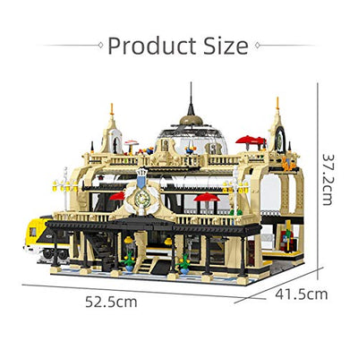 Technic Train Station Bausteine Set, DIY Retro Zug Modell Spielzeug für Kinder und Erwachsene Geburtstag & Weihnachtsgeschenk, 3950 Stück