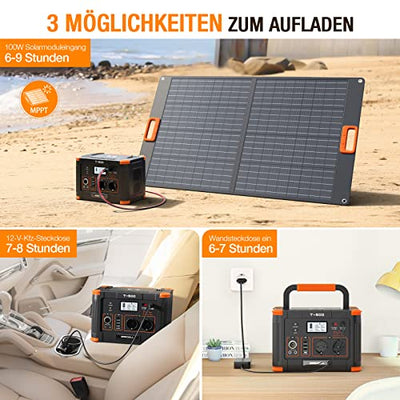 Tragbares Kraftwerk 500W ( Spitze 1000W), 519Wh Solargenerator für den Außenbereich Backup Batterie Pack mit 2 230V AC Ausgängen, 10-Port Powerhouse für RV Camping Angeln Road Trip Home Notfall