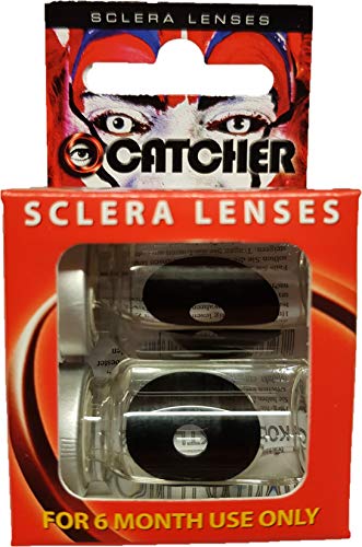 Eyecatcher 84091541-s03 - Farbige Sclera Kontaktlinsen, 1 Paar, für 6 Monate, Schwarz, Karneval, Fasching, Halloween