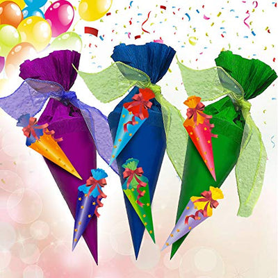 Oblique Unique® Zuckertüten Girlande Hänge Deko für Schuleinführung Einschulung Schulanfang Dekoration Banner Schule Jungs Mädchen bunt