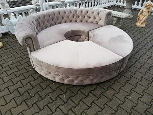 JVmoebel Chesterfield Rundsofa Stoff Runde Sofa XXL Wohnlandschaft Eckcouch Ecksofa Couch