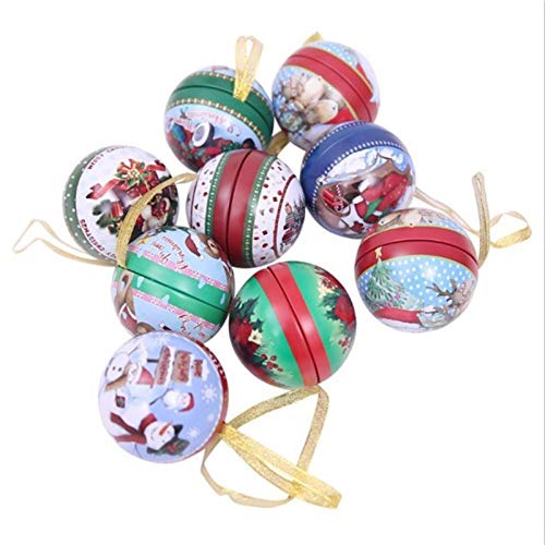 WWWFZS Weihnachtskugel Dekoration 9Pcs Weihnachtsdekorationen Weihnachtskugeln Zuckerdosen Weihnachtsbaum Anhänger Geschenke zufällige Farbe