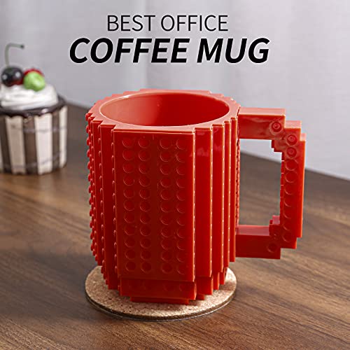 VANUODA Build Tasse Brick Mug Becher, Ostergeschenke Vatertag Einschulung Geburtstagsgeschenk Nikolaus Weihnachten, Geschenke für Männer Mädchen Kinder Papa Junge, Kompatibel für Lego