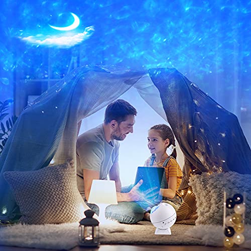 Shayson LED Sternenhimmel Projektor Lampe, Ozeanwellen Projektor Nachtlicht, Ferngesteuertes Nachtlicht, Romantische Atmosphäre Lampe mit Bluetooth Perfekt für Kinder Party, Familientreffen, Auto