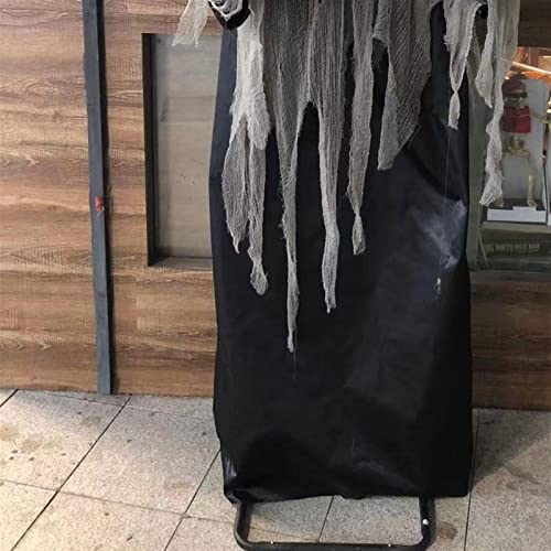 INSISTON Halloween Deko Garten 1.8m Animierte stehende Hexe mit Langen Haaren, Animierter Grim Reaper, Augen Glänzend Sound Gesteuerte, für die gruseligste Dekoration zu Halloween