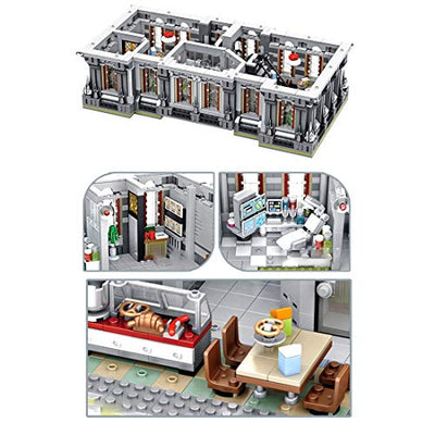 LDB SHOP Bausteine Architektur Modell, 7537 Klemmbausteine Architektur Baustein Modell Lunatic Hospital Irrenhaus Custom Bauspiel, Modular Building Konstruktionsspielzeug Kompatibel mit Lego