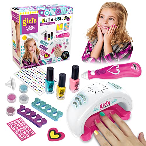 Little Guy Geschenke für 8 9 10 Jährige Teenager Mädchen, Kinder Nagellack Spielzeug für 6 7 8 9 10 Jahre Mädchen Kinder Nail Art Set für Mädchen im Alter von 6 7 8 9 10 11 12 Nagelstudio Spiele