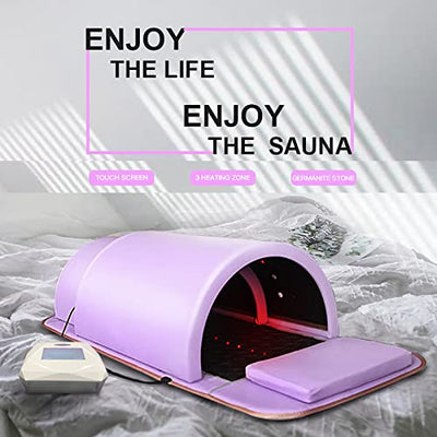 TEHONGMAI Sauna Dome Luxor Zero EMF Technologie, Ferninfrarottherapie, professionelle Sauna mit Infrarotmatte. Germanium, Turmalin, Bian, Jade Energiesteine. 360-Grad-Komplett-Luxus